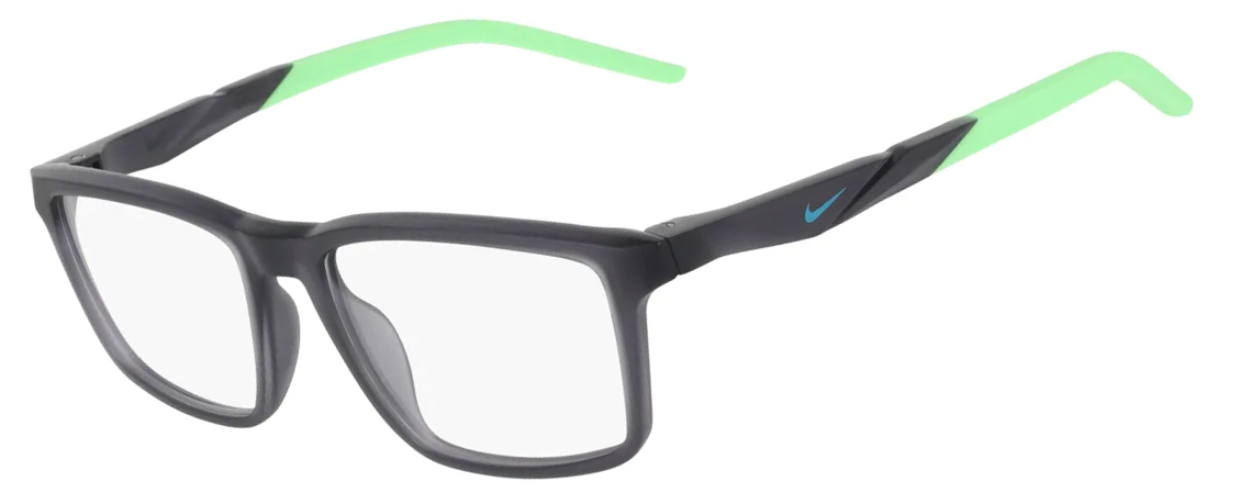 Nike 7295 Glasses, Matte Gridiron. Angle-left.
